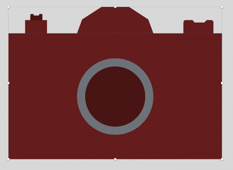 Design. graphique création d'un bouton en forme d'appareil photo, étape initiale